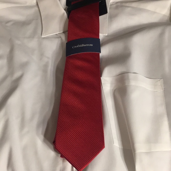 Croft & Borrow Red neck tie - Picture 4 of 4